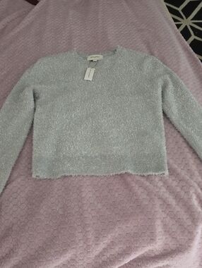 Banana Republic Silver Sparkle Crewneck Sweater